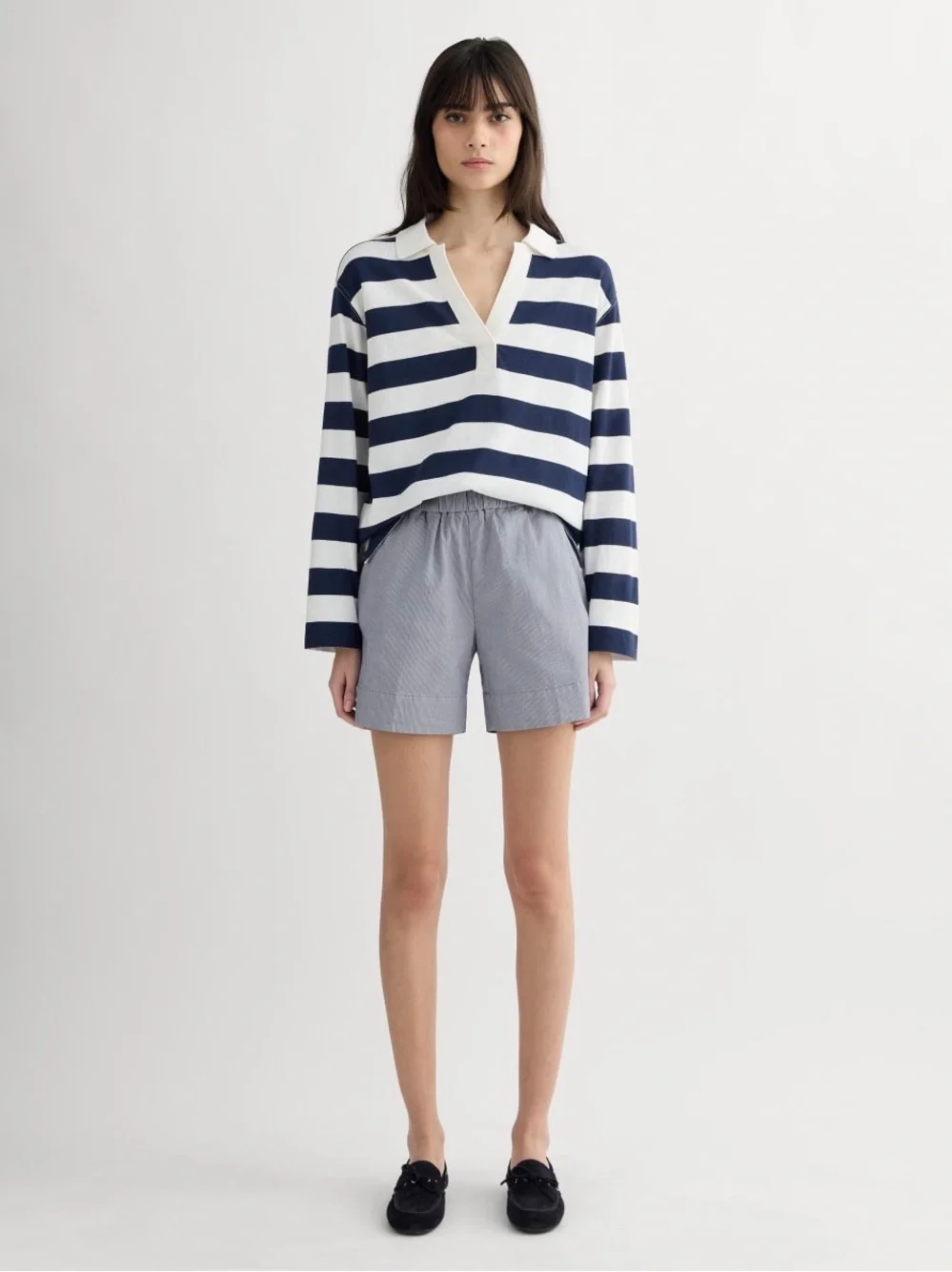Everlane The Easy Short in Pinstripe NWOT
